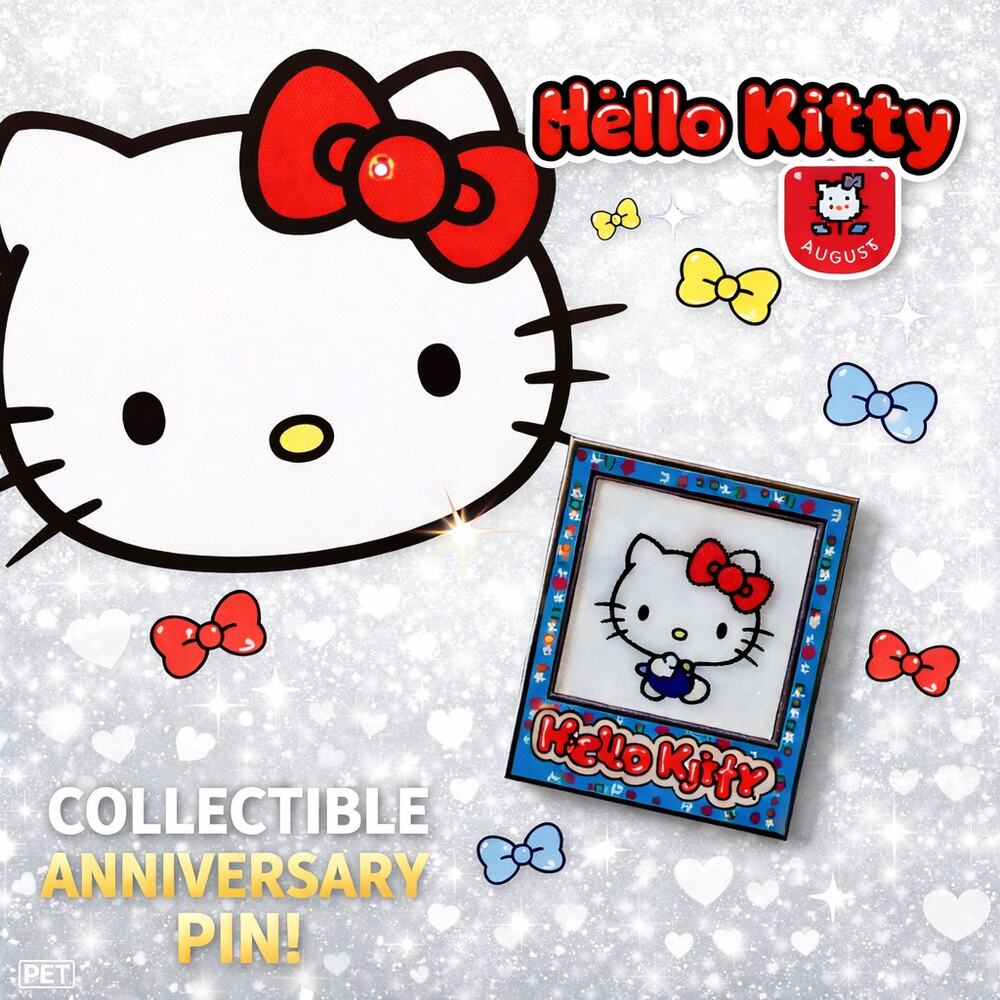 Hello Kitty Collectible 45th Anniversary Pin NEW